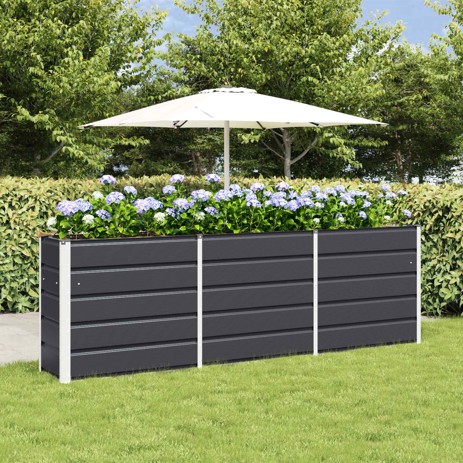 vidaXL Plantekasse Antracit 160 x 40 x 75 cm Stål vidaXL Plantekasse Antracit 160 x 40 x 75 cm Stål