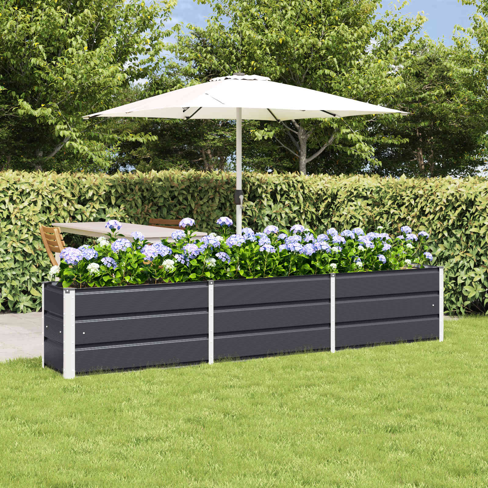vidaXL Plantekasse Antracit 240 x 40 x 45 cm Stål vidaXL Plantekasse Antracit 240 x 40 x 45 cm Stål