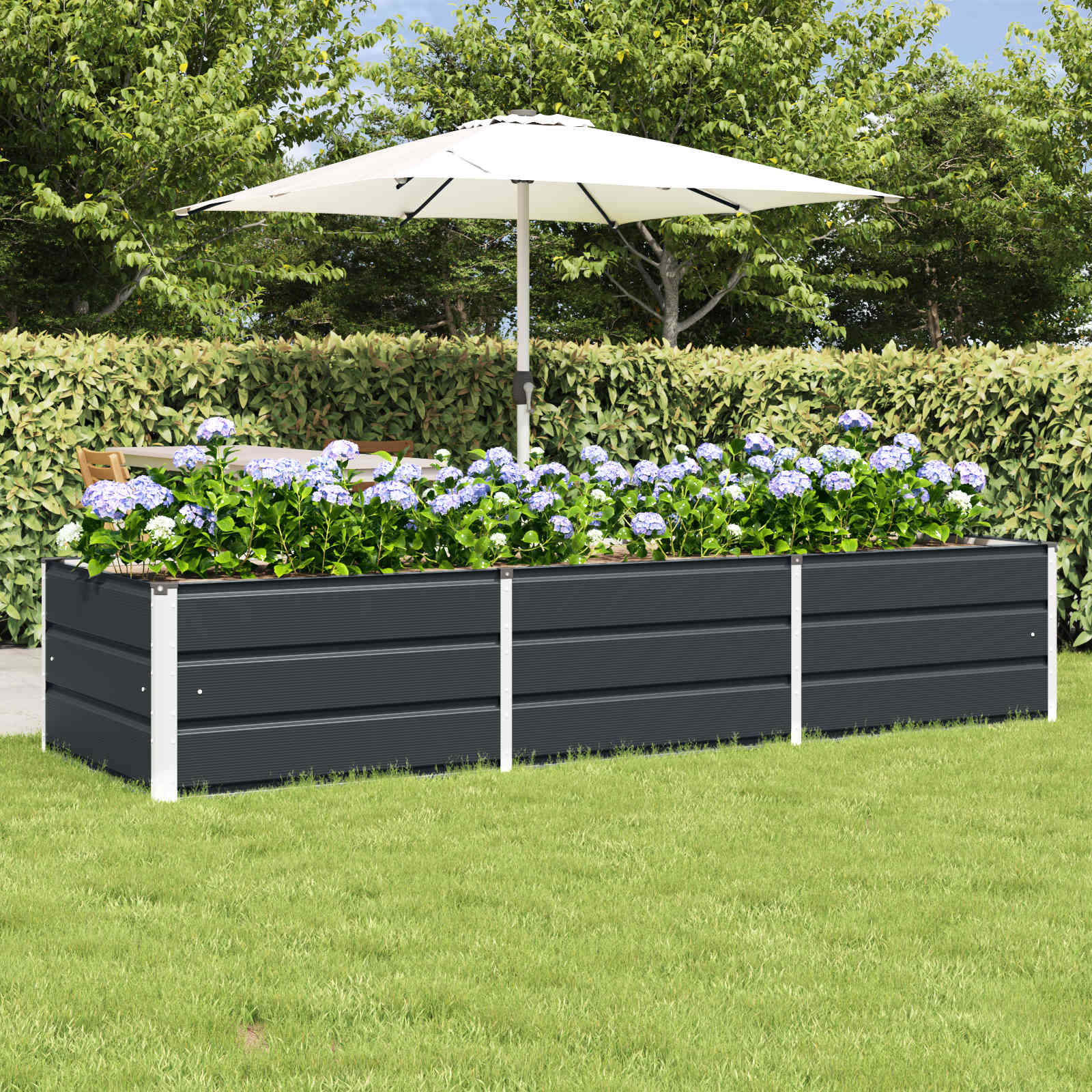 vidaXL Plantekasse Antracit 240 x 80 x 45 cm Stål vidaXL Plantekasse Antracit 240 x 80 x 45 cm Stål
