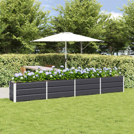 vidaXL Plantekasse Antracit 320 x 40 x 45 cm Stål