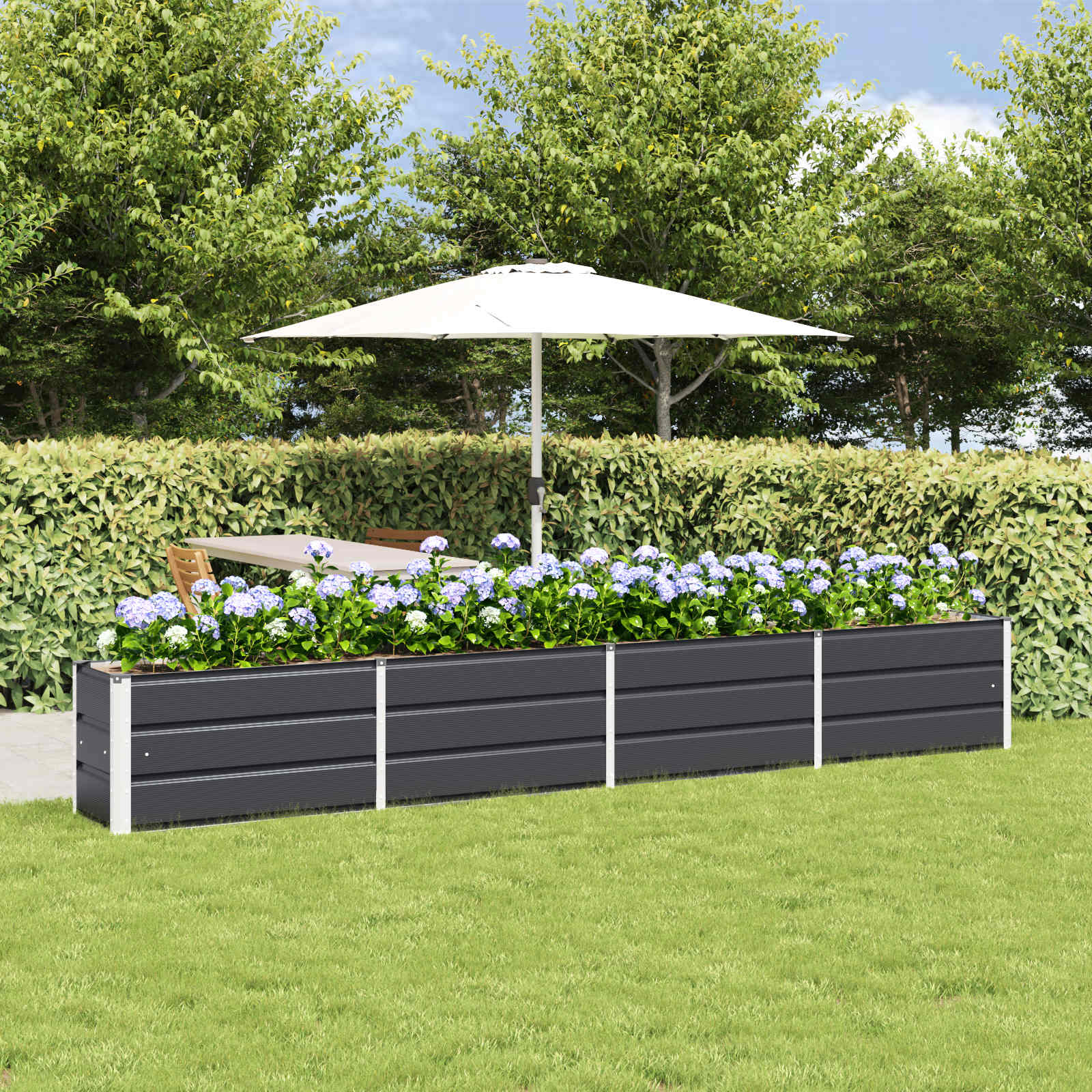 vidaXL Plantekasse Antracit 320 x 40 x 45 cm Stål vidaXL Plantekasse Antracit 320 x 40 x 45 cm Stål