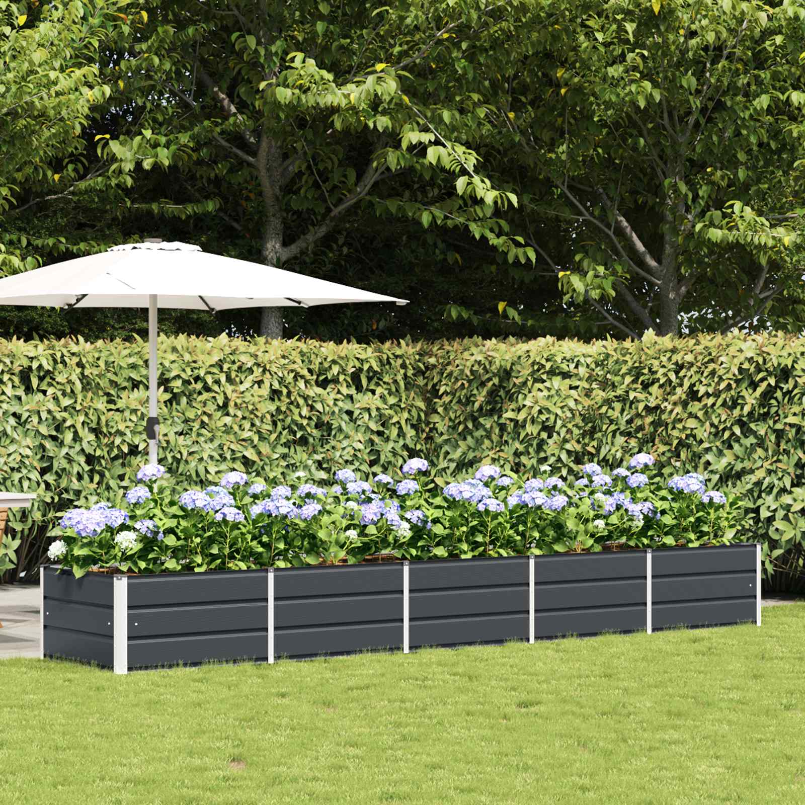vidaXL Plantekasse Antracit 400 x 80 x 45 cm Stål vidaXL Plantekasse Antracit 400 x 80 x 45 cm Stål