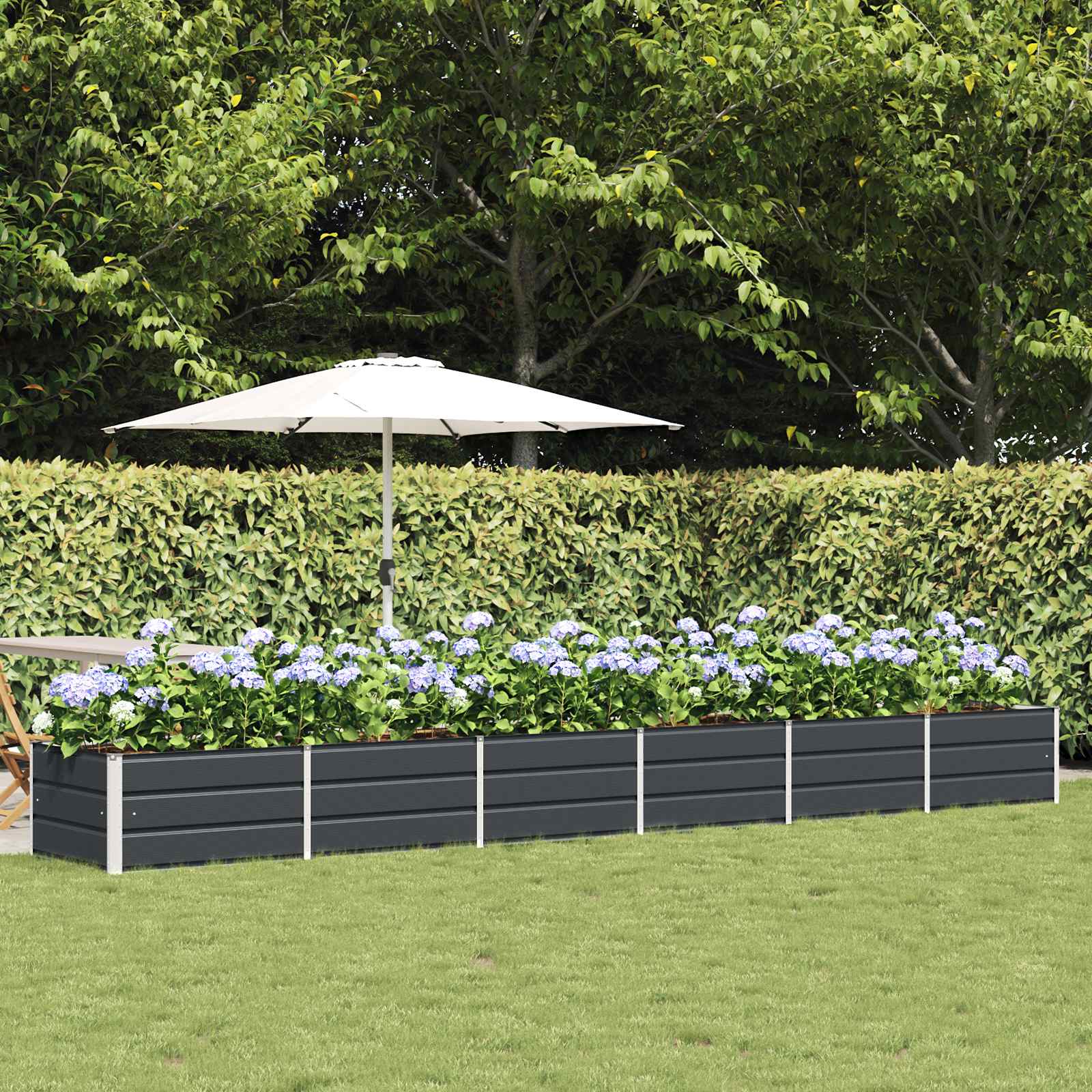 vidaXL Plantekasse Antracit 480 x 80 x 45 cm Stål vidaXL Plantekasse Antracit 480 x 80 x 45 cm Stål