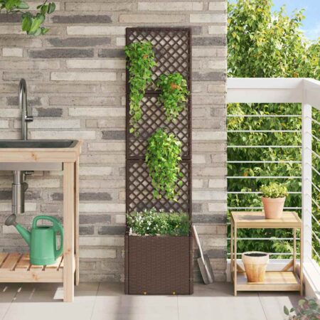 vidaXL Plantekasse Brun 35 x 30 x 135 cm Metal