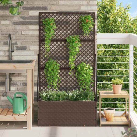 vidaXL Plantekasse Brun 70 x 30 x 135 cm Metal