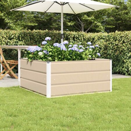 vidaXL Plantekasse Elfenben 100 x 100 x 45 cm Stål