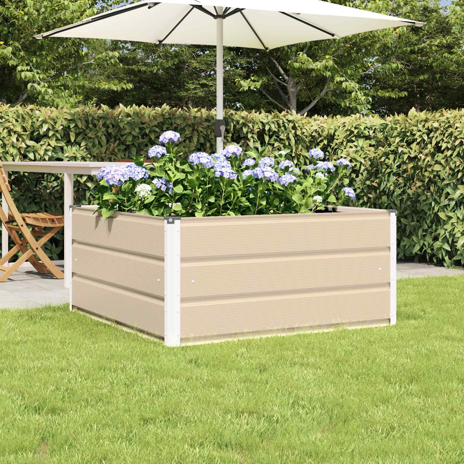 vidaXL Plantekasse Elfenben 100 x 100 x 45 cm Stål vidaXL Plantekasse Elfenben 100 x 100 x 45 cm Stål