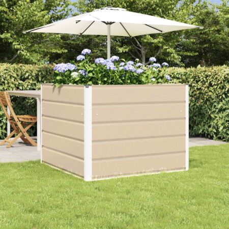 vidaXL Plantekasse Elfenben 100 x 100 x 75 cm Stål