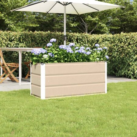 vidaXL Plantekasse Elfenben 100 x 40 x 45 cm Stål