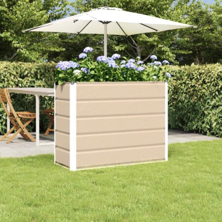 vidaXL Plantekasse Elfenben 100 x 40 x 75 cm Stål