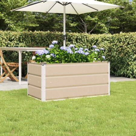 vidaXL Plantekasse Elfenben 100 x 50 x 45 cm Galvaniseret stål