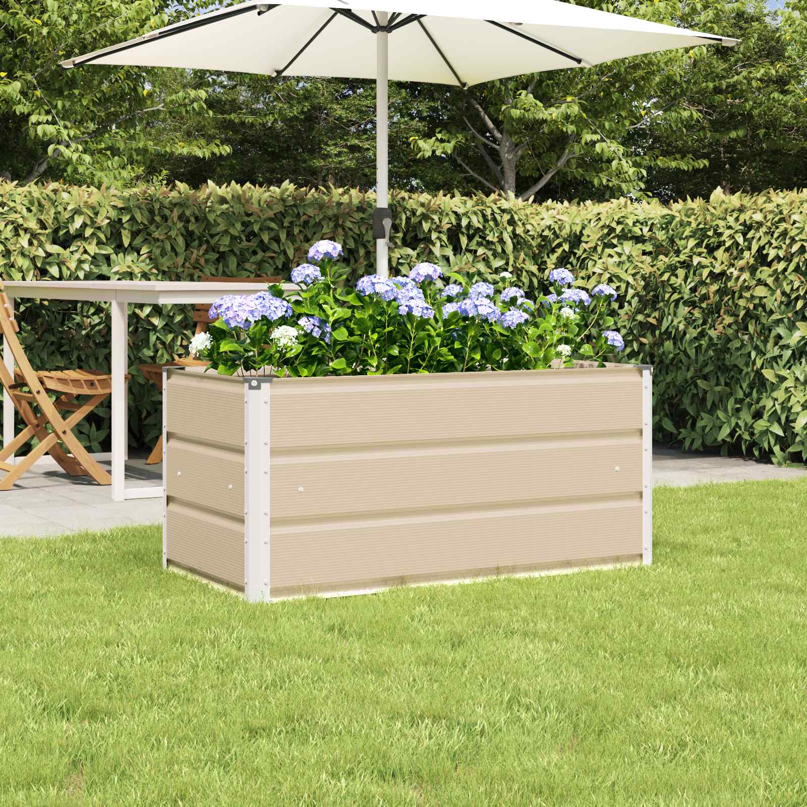 vidaXL Plantekasse Elfenben 100 x 50 x 45 cm Galvaniseret stål vidaXL Plantekasse Elfenben 100 x 50 x 45 cm Galvaniseret stål