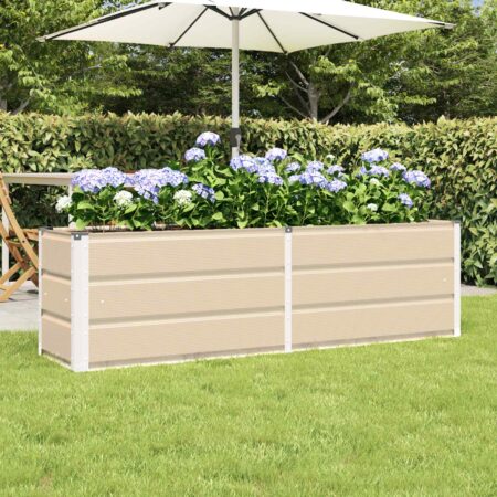 vidaXL Plantekasse Elfenben 160 x 40 x 45 cm Stål