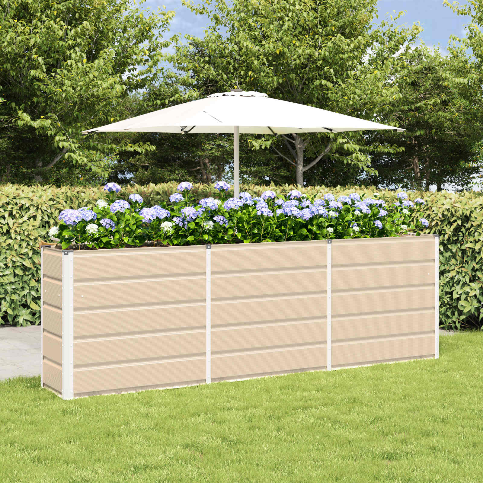 vidaXL Plantekasse Elfenben 160 x 40 x 75 cm Stål vidaXL Plantekasse Elfenben 160 x 40 x 75 cm Stål