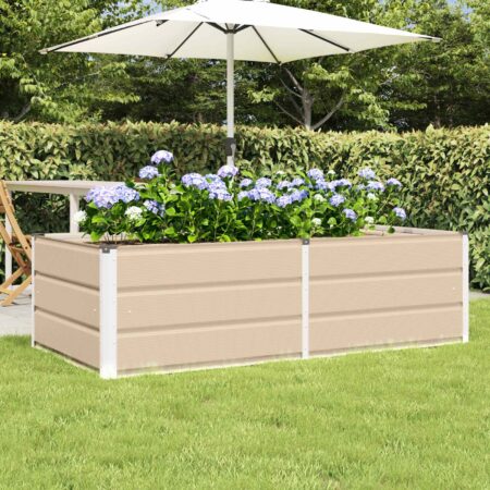 vidaXL Plantekasse Elfenben 160 x 80 x 45 cm Stål