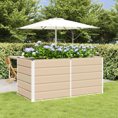 vidaXL Plantekasse Elfenben 160 x 80 x 75 cm Stål