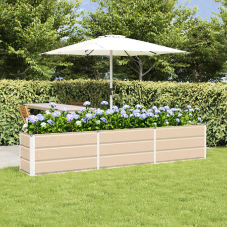 vidaXL Plantekasse Elfenben 240 x 40 x 45 cm Stål