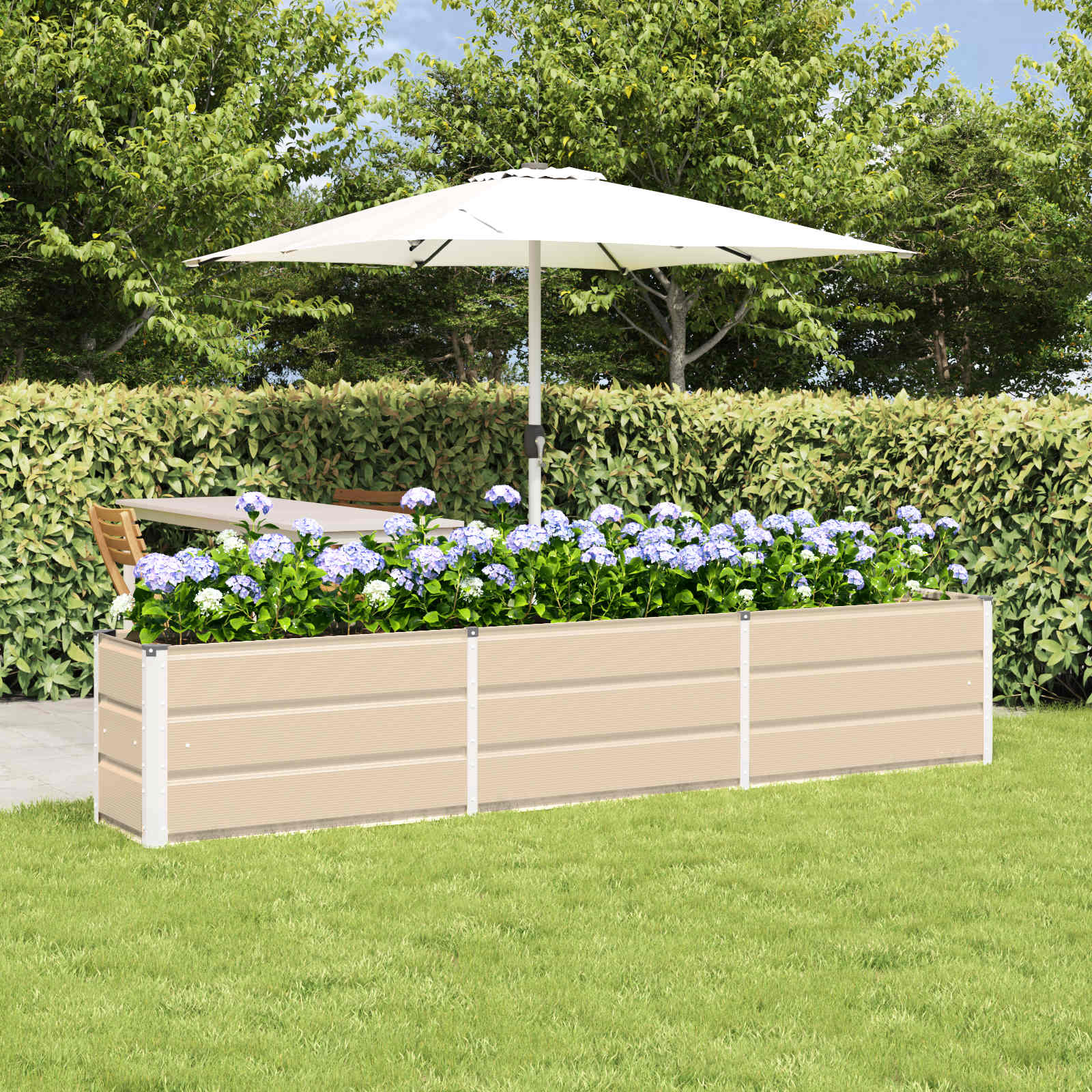 vidaXL Plantekasse Elfenben 240 x 40 x 45 cm Stål vidaXL Plantekasse Elfenben 240 x 40 x 45 cm Stål