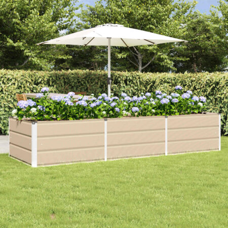 vidaXL Plantekasse Elfenben 240 x 80 x 45 cm Stål