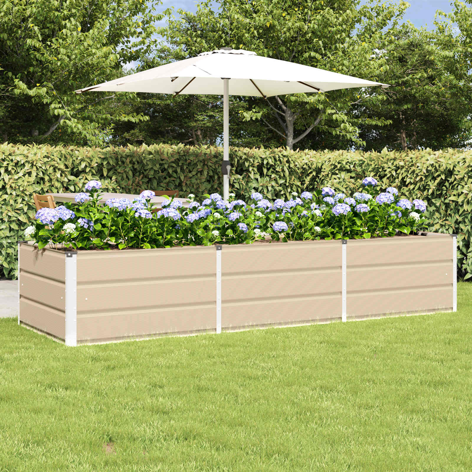 vidaXL Plantekasse Elfenben 240 x 80 x 45 cm Stål vidaXL Plantekasse Elfenben 240 x 80 x 45 cm Stål