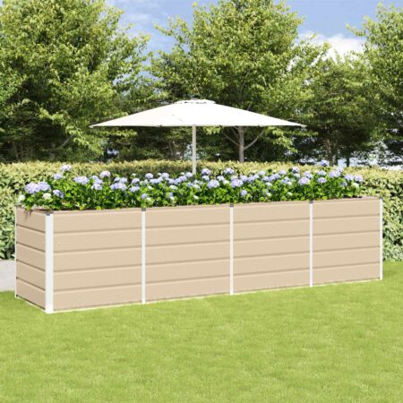 vidaXL Plantekasse Elfenben 240 x 80 x 75 cm Stål
