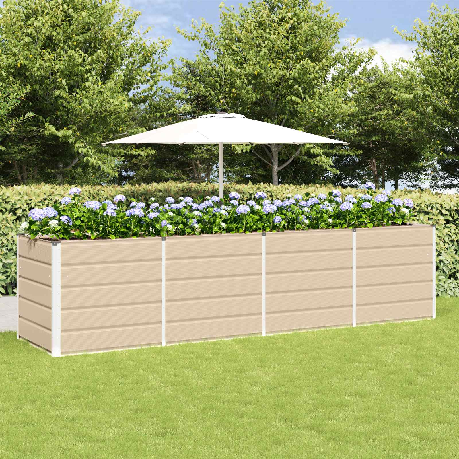 vidaXL Plantekasse Elfenben 240 x 80 x 75 cm Stål vidaXL Plantekasse Elfenben 240 x 80 x 75 cm Stål
