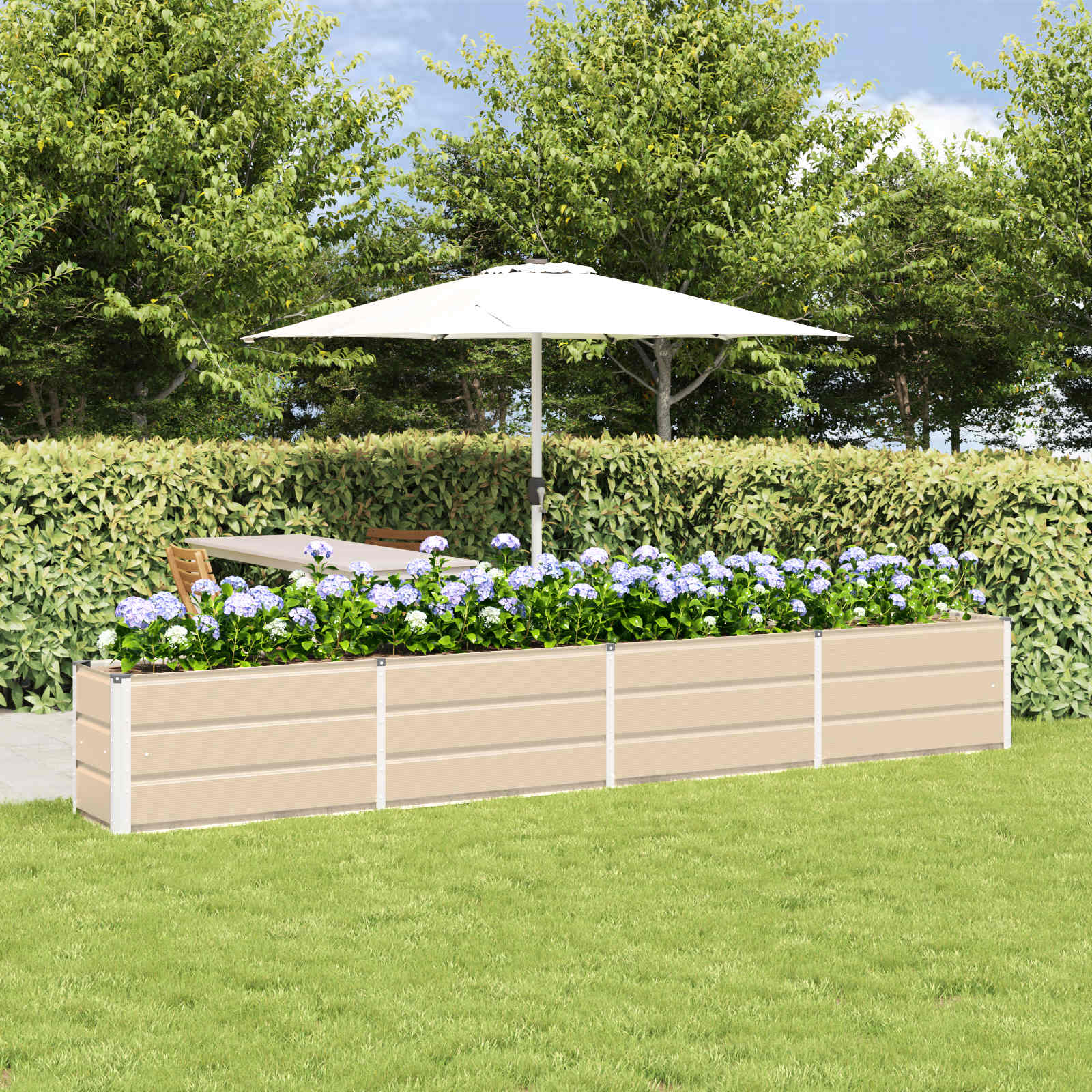 vidaXL Plantekasse Elfenben 320 x 40 x 45 cm Stål vidaXL Plantekasse Elfenben 320 x 40 x 45 cm Stål