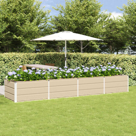 vidaXL Plantekasse Elfenben 320 x 80 x 45 cm Stål