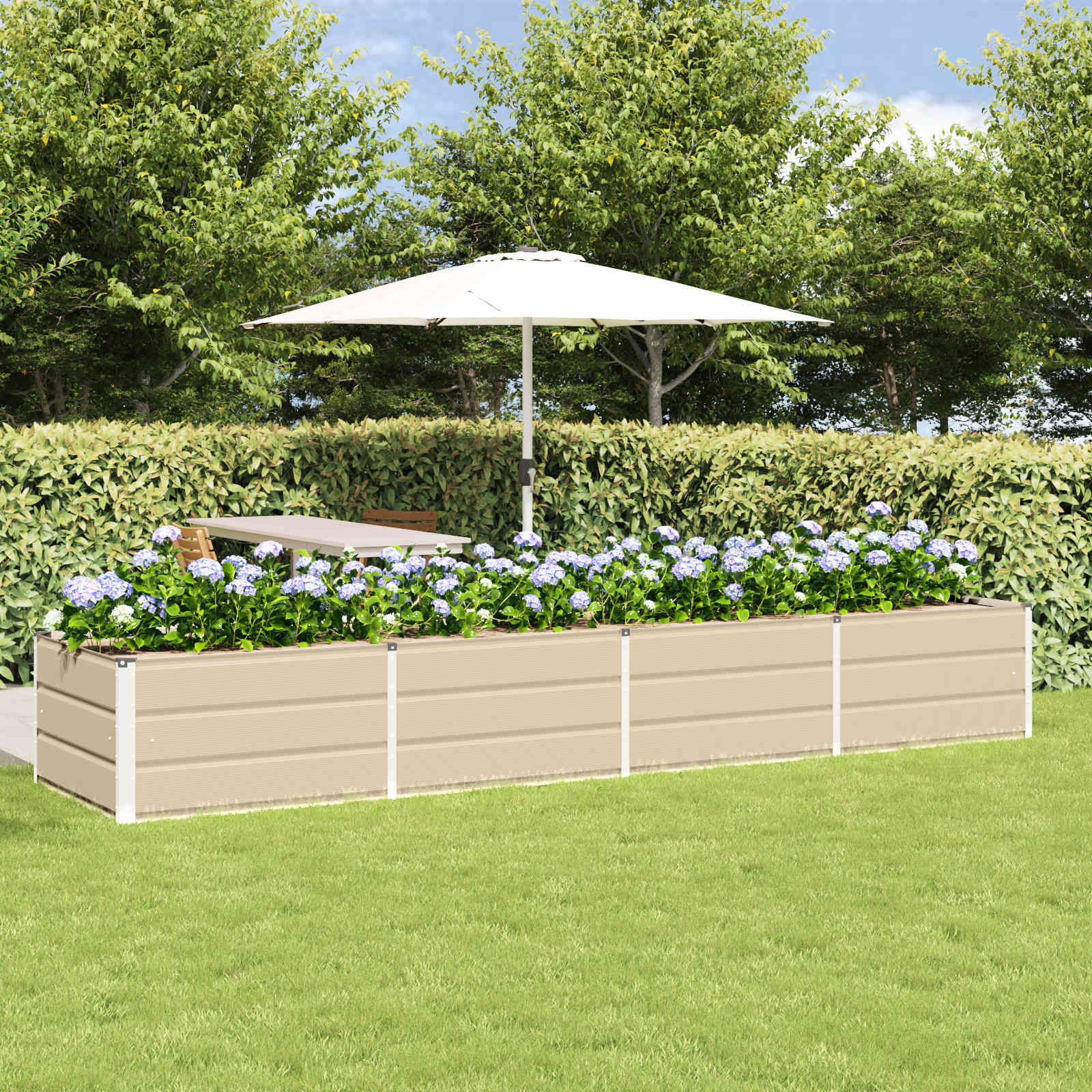 vidaXL Plantekasse Elfenben 320 x 80 x 45 cm Stål vidaXL Plantekasse Elfenben 320 x 80 x 45 cm Stål