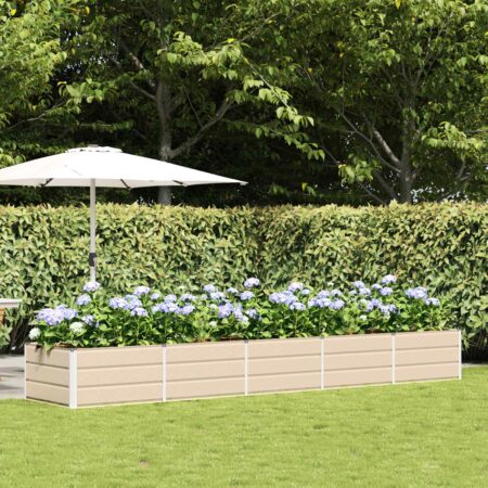 vidaXL Plantekasse Elfenben 400 x 80 x 45 cm Stål
