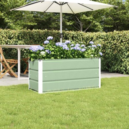 vidaXL Plantekasse Grøn 100 x 40 x 45 cm Stål