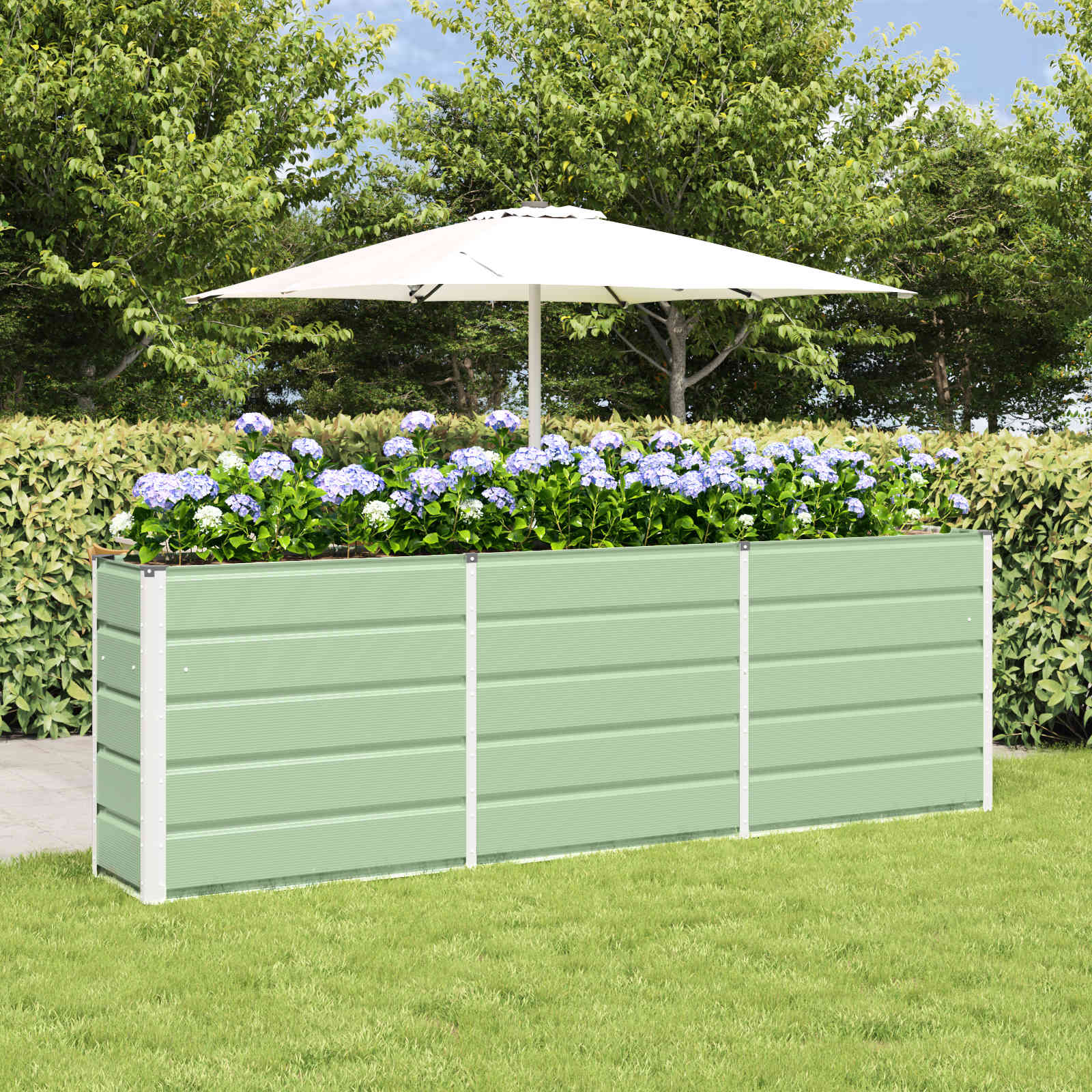vidaXL Plantekasse Grøn 160 x 40 x 75 cm Stål vidaXL Plantekasse Grøn 160 x 40 x 75 cm Stål