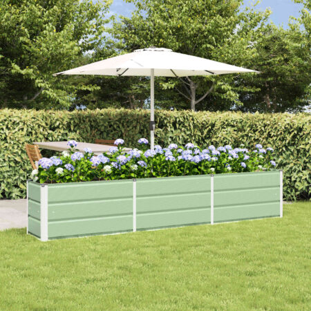 vidaXL Plantekasse Grøn 240 x 40 x 45 cm Stål