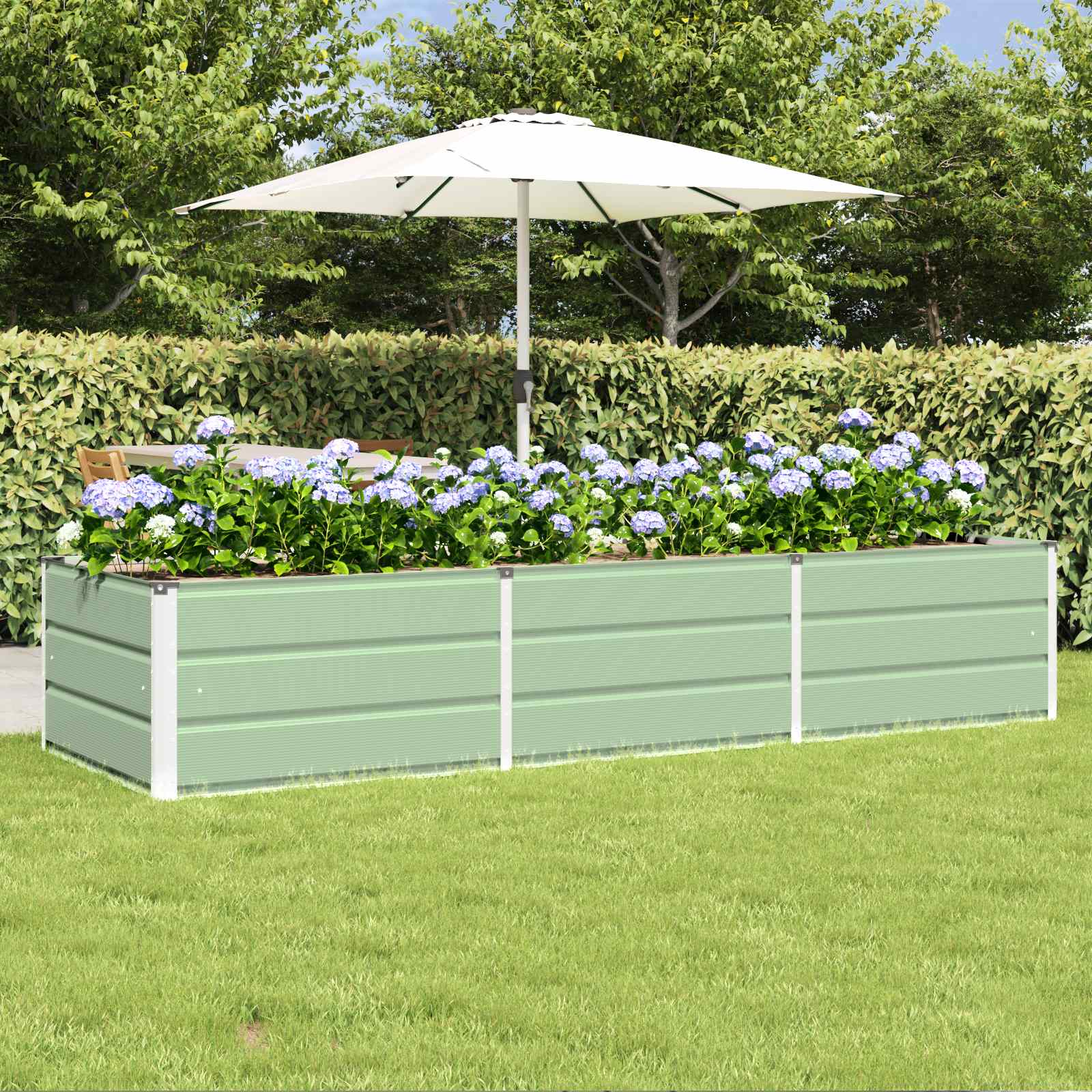 vidaXL Plantekasse Grøn 240 x 80 x 45 cm Stål vidaXL Plantekasse Grøn 240 x 80 x 45 cm Stål