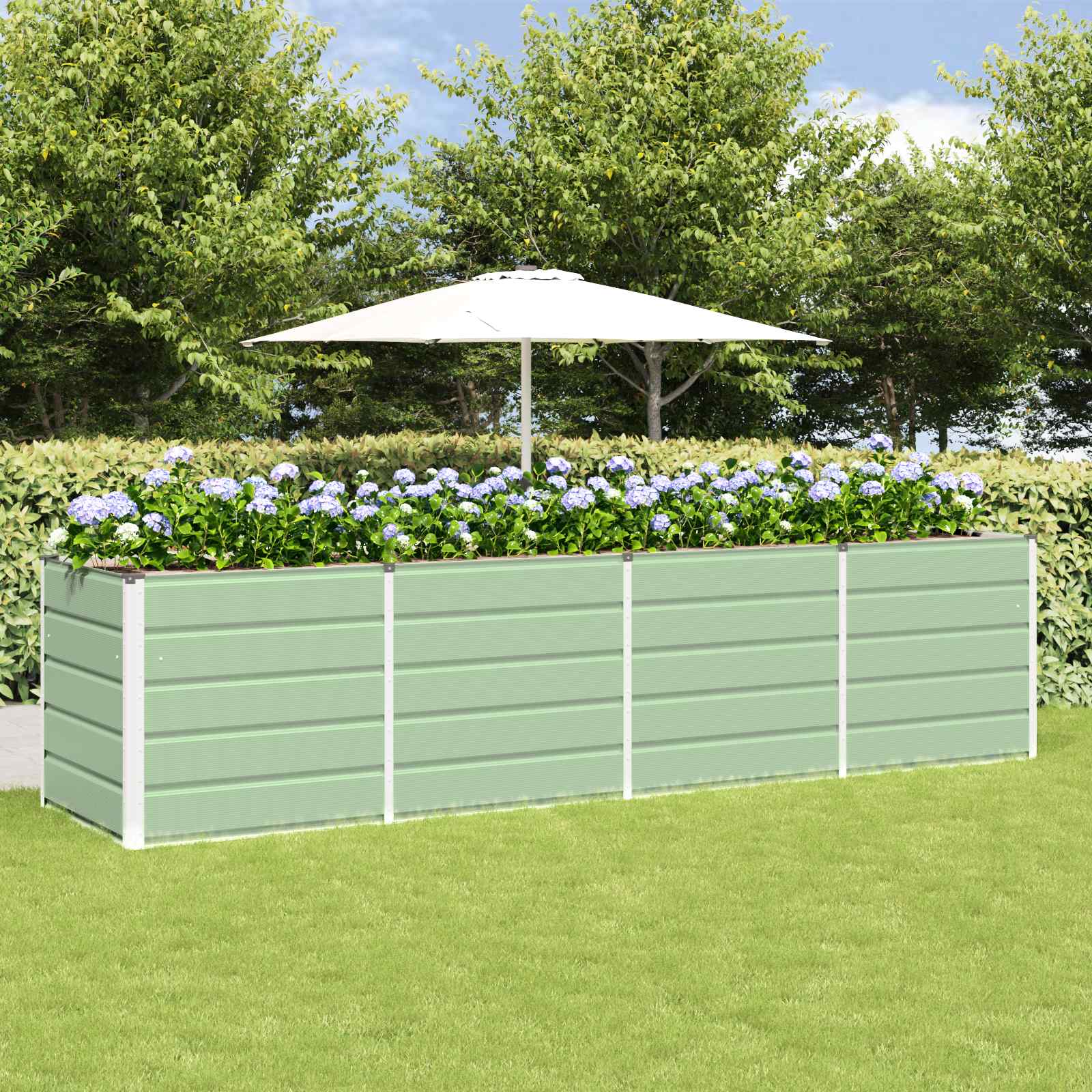 vidaXL Plantekasse Grøn 240 x 80 x 75 cm Stål vidaXL Plantekasse Grøn 240 x 80 x 75 cm Stål