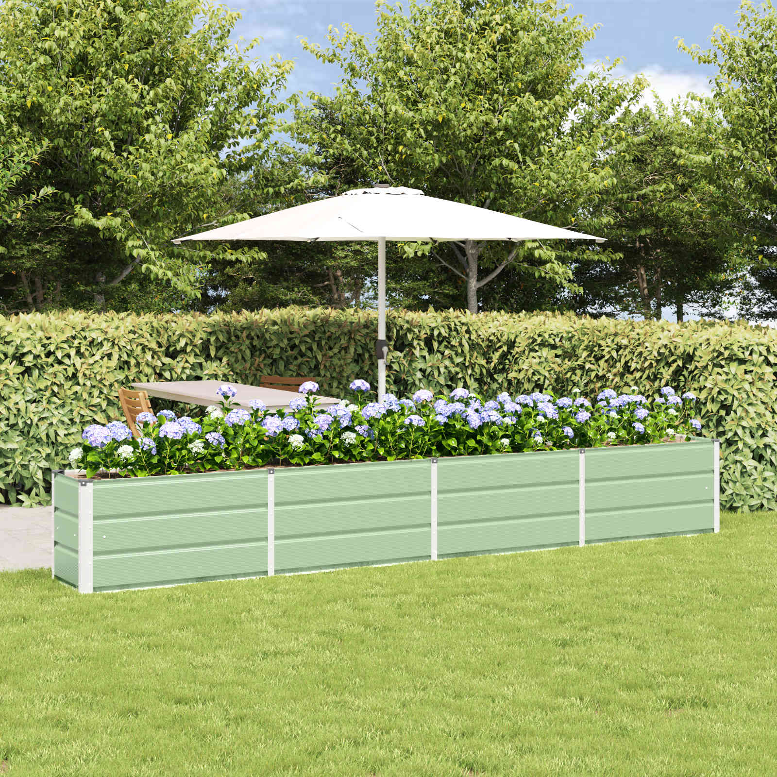 vidaXL Plantekasse Grøn 320 x 40 x 45 cm Stål vidaXL Plantekasse Grøn 320 x 40 x 45 cm Stål