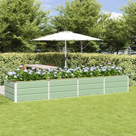 vidaXL Plantekasse Grøn 320 x 80 x 45 cm Stål