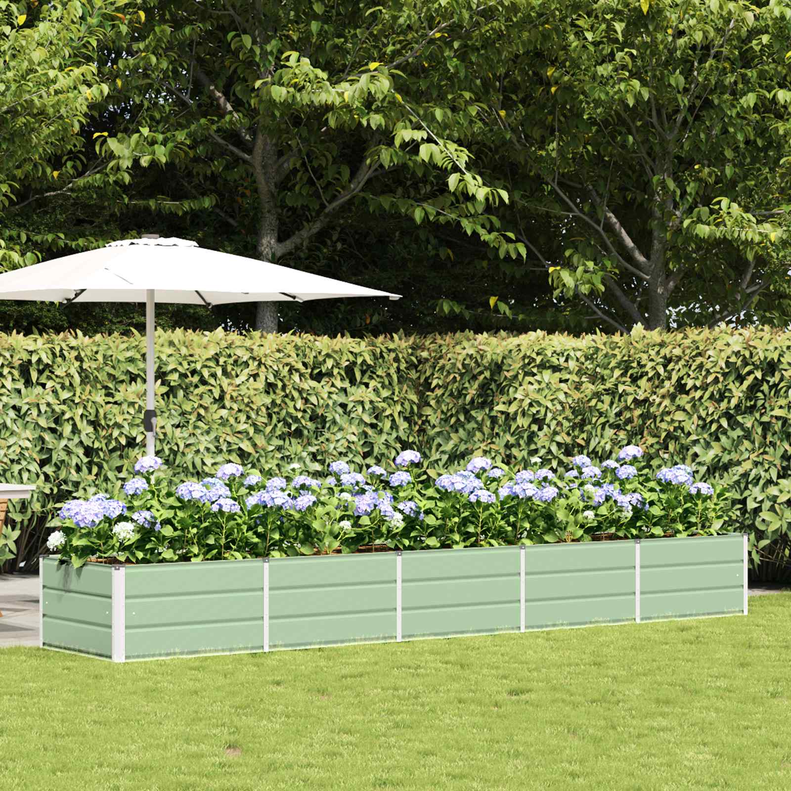 vidaXL Plantekasse Grøn 400 x 80 x 45 cm Stål vidaXL Plantekasse Grøn 400 x 80 x 45 cm Stål