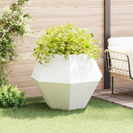 vidaXL Plantekasse Hvid 100 x 100 x 80 cm Stål