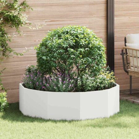 vidaXL Plantekasse Hvid 120 x 120 x 35 cm Stål