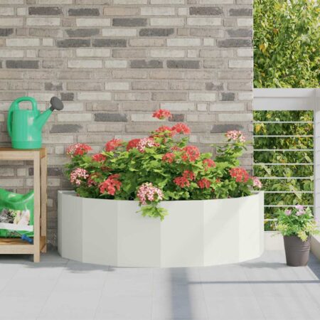 vidaXL Plantekasse Hvid 120 x 60 x 35 cm Stål