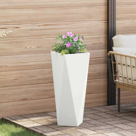 vidaXL Plantekasse Hvid 30 x 30 x 75 cm Stål