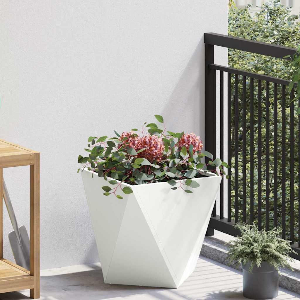 vidaXL Plantekasse Hvid 40 x 40 x 40 cm Stål vidaXL Plantekasse Hvid 40 x 40 x 40 cm Stål
