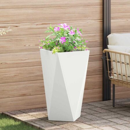vidaXL Plantekasse Hvid 40 x 40 x 75 cm Stål