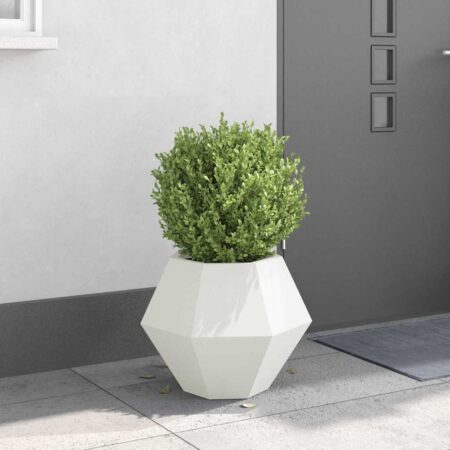vidaXL Plantekasse Hvid 50 x 50 x 40 cm Stål