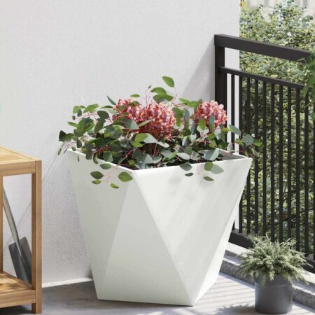 vidaXL Plantekasse Hvid 50 x 50 x 50 cm Stål