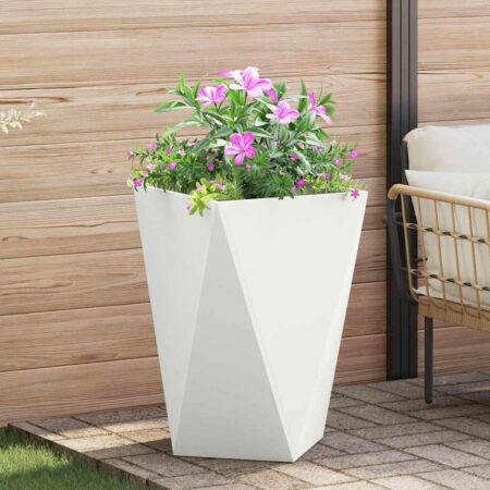 vidaXL Plantekasse Hvid 50 x 50 x 75 cm Stål