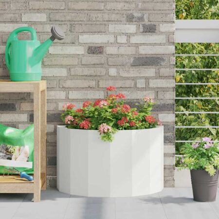 vidaXL Plantekasse Hvid 60 x 30 x 35 cm Stål