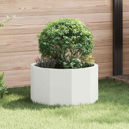 vidaXL Plantekasse Hvid 60 x 60 x 35 cm Stål