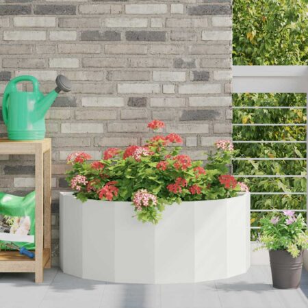 vidaXL Plantekasse Hvid 90 x 45 x 35 cm Stål